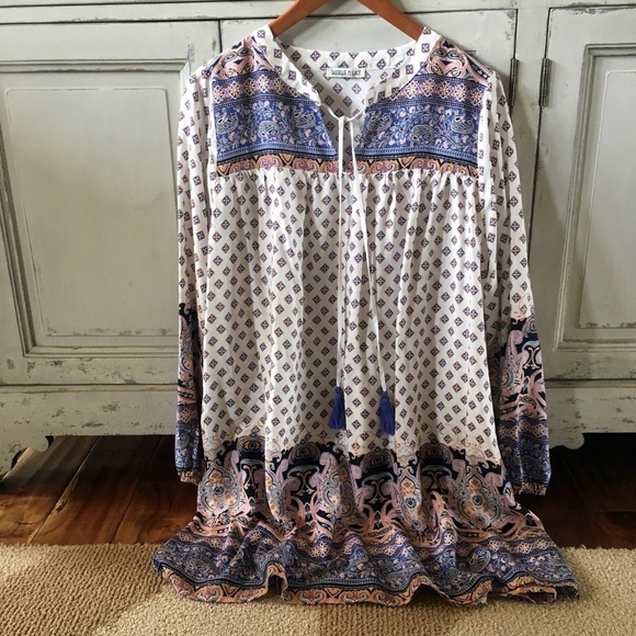 New Peasant Tassel Tie Tassel Tie Tunic Blouse Top - Picture 3 of 7